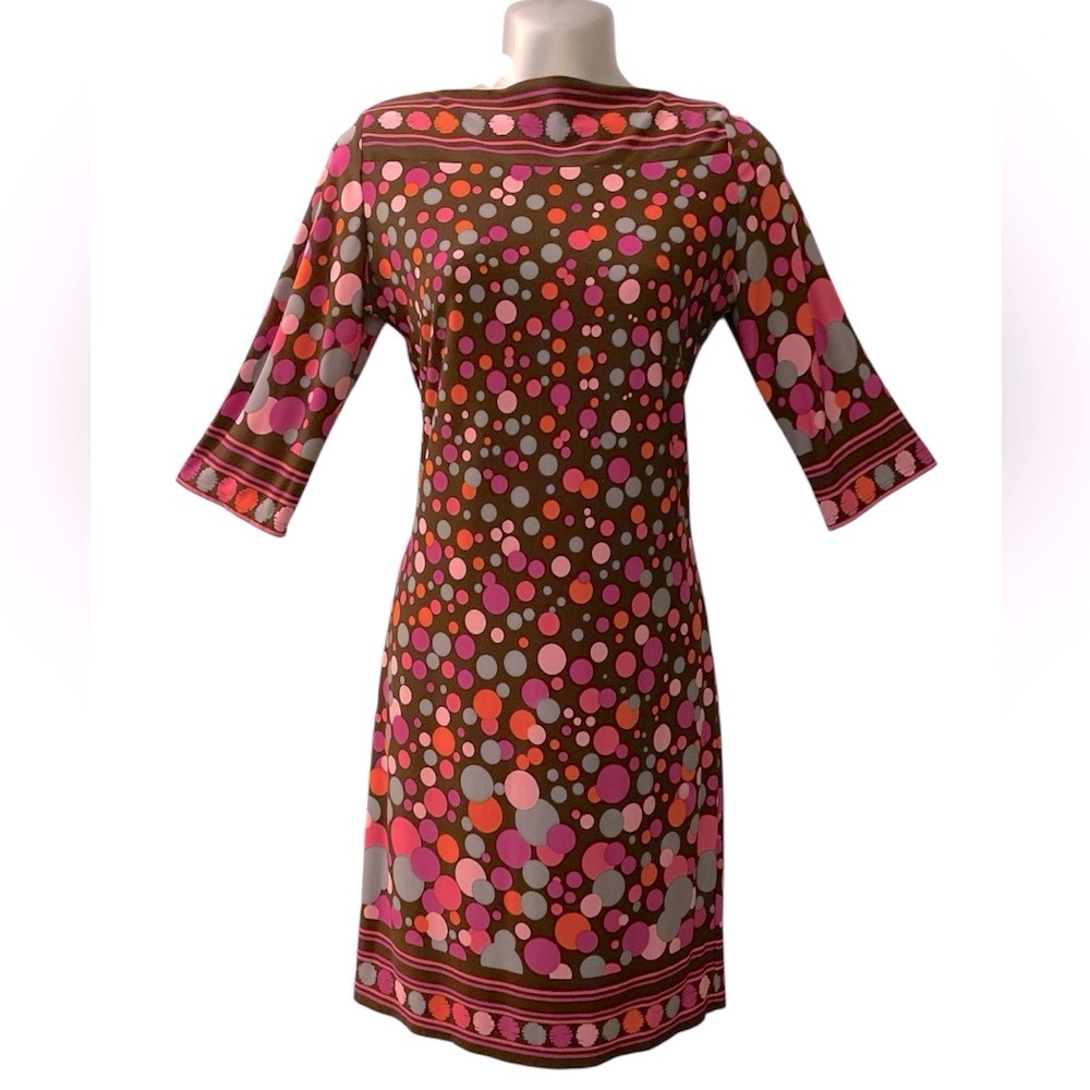 Brown and pink Polka Dot Fall dress